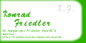konrad friedler business card